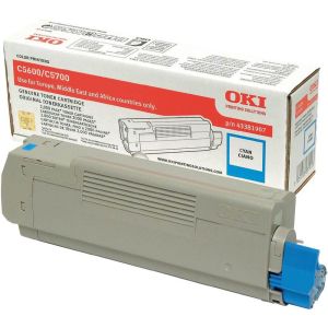 Toner OKI 43381907 (C5600, C5700), azúr (cyan), eredeti