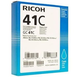 Ricoh GC41C, 405766 tintapatron, azúr (cyan), eredeti