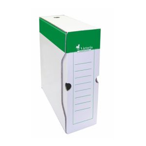 Archív doboz A4 / 100 mm, karton, VICTORIA, zöld-fehér