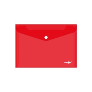 PP/A5 cipzáras borító, átlátszó/piros