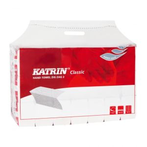 Papírtörlő hajtogatott ZZ 2 rétegű KATRIN Classic Handy csomag fehér (20 db.)