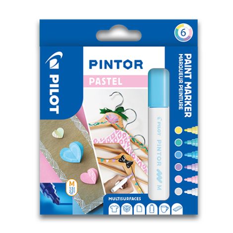 Díszjelölő PILOT "Pintor Pastel", 6 db-os készlet, M hegyű