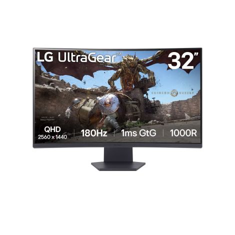 LG UltraGear/32GS60QC-B/32"/VA/QHD/180Hz/1ms/fekete/2R 32GS60QC-B.AEUQ