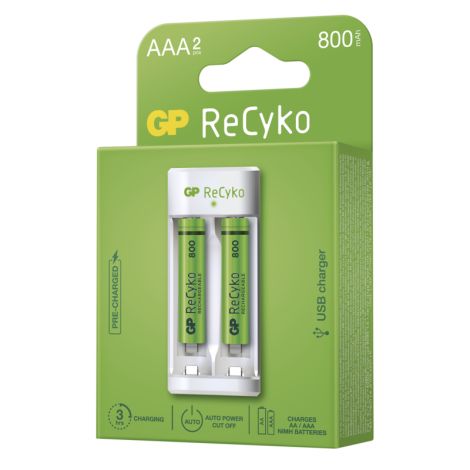 GP akkutöltő Eco E211 + 2× AAA REC 800 1604821111