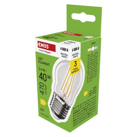 EMOS LED FLM MINI GL 3,4 W (40 W) 470 lm E27 NW 1525743403