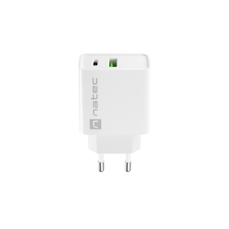 Univerzális töltő Natec RIBERA 20W 1X USB-A + 1X USB-C, fehér NUC-2061