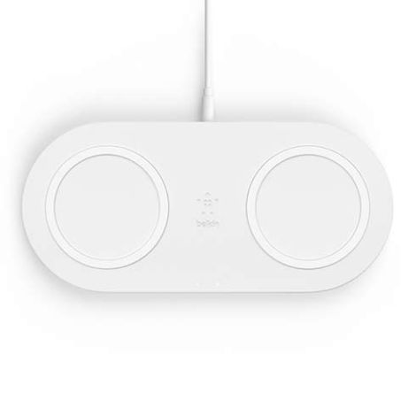 BELKIN Qi dual pad, 2x10W adapterrel, fehér WIZ002vfWH