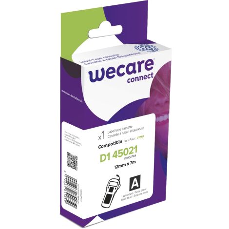 WECARE ARMOR szalag kompatibilis DYMO S0720610, fehér/fekete, 12MM*7M K80027W4