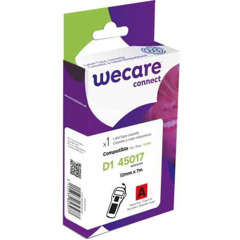 WECARE ARMOR szalag kompatibilis DYMO S0720570, fekete/piros, 12mm*7M K80034W4