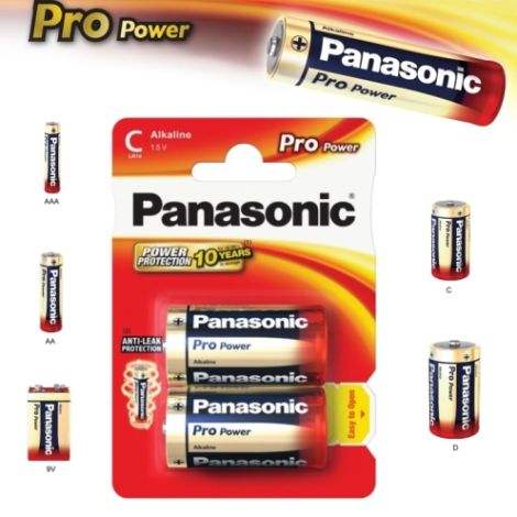 Alkáli elem C Panasonic Pro Power LR14 2 db 09832