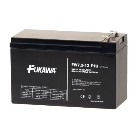 Akkumulátor FUKAWA FW 7.2-12 F1U (12V 7.2Ah) faston 4.8mm 12341