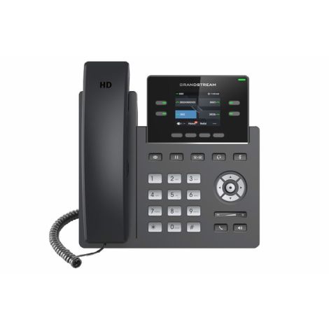 Grandstream GRP2612W SIP telefon, 2,4" TFT sávos kijelző, 2 SIP fiók, 4 program, 2x10/100Mb, WiFi GRP2612W