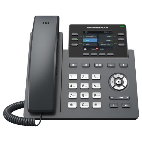 Grandstream GRP2613W SIP telefon, 2,8"-os TFT sávos kijelző, 4 SIP fiók, 6 prog.tl., 2xGigabit PoE, WiFi GRP2613W