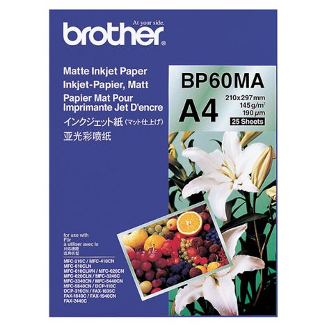 Brother matt tintasugaras papír, BP60MA, fotópapír, matt, fehér, A4, 145 g/m2, 25 db, tintasugaras