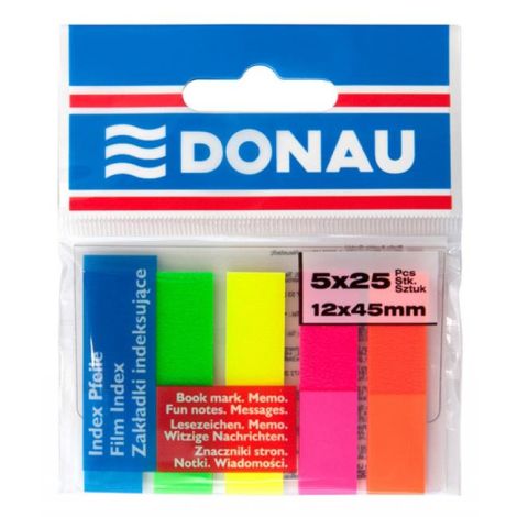 Öntapadós könyvjelzők Donau 12x45mm neon