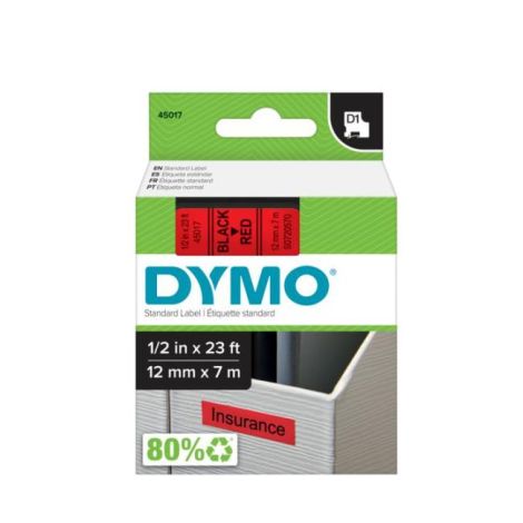 Öntapadó szalag Dymo D1 12 mm piros / fekete