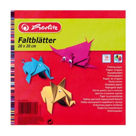 Herlitz színes papír 100 lap 10 szín 20x20cm 60g