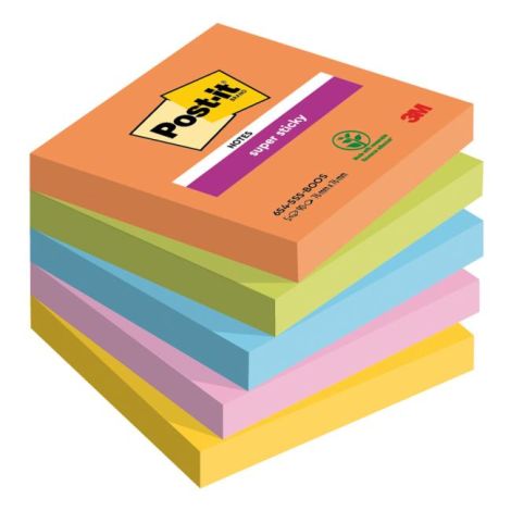 Post-it pad Super Sticky BOOST, 76x76 mm, 5 db 90 db kártya