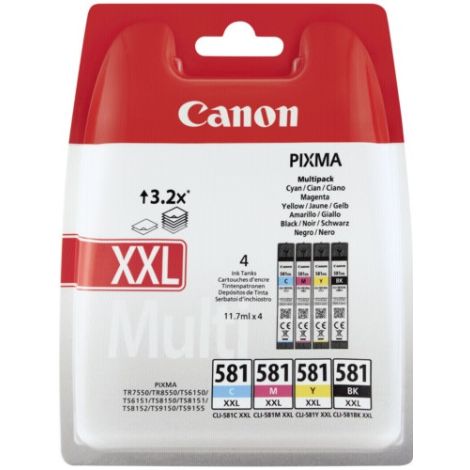 Canon CLI-581 XXL CMYK, 4-pack tintapatron, többszínű, eredeti