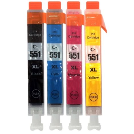 Canon CLI-551 XL, CMYK, 4-pack tintapatron, többszínű, alternatív