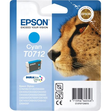 Epson T0712, C13T07124012 tintapatron, azúr (cyan), eredeti