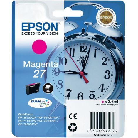 Epson T2703 (27), C13T27034012 tintapatron, bíborvörös (magenta), eredeti