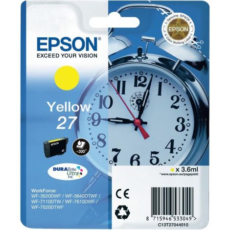 Epson T2704 (27), C13T27044012 tintapatron, sárga (yellow), eredeti