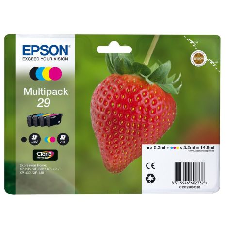 Epson T2986 (29), C13T29864012, CMYK, 4-pack tintapatron, többszínű, eredeti