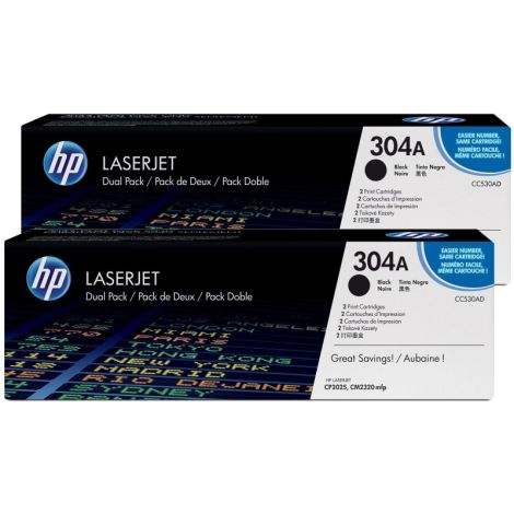 Toner HP CC530AD (304A), kettős csomagolás, fekete (black), eredeti