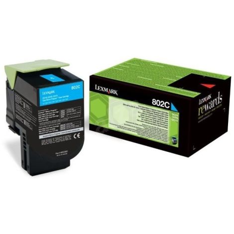 Toner Lexmark 802C, 80C20C0 (CX310, CX410, CX510), azúr (cyan), eredeti