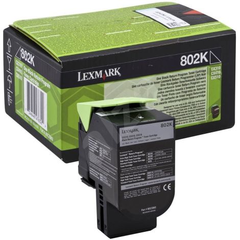 Toner Lexmark 802K, 80C20K0 (CX310, CX410, CX510), fekete (black), eredeti