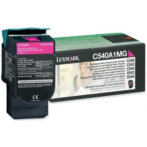 Toner Lexmark C540A1MG (C540, C543, C544, X543, X544), bíborvörös (magenta), eredeti