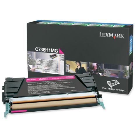 Toner Lexmark C736H1MG (C736, X736, X738), bíborvörös (magenta), eredeti