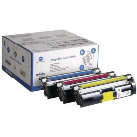 Toner Konica Minolta A00W012, 1710595001 (MagiColor 2400, 2500), CMY, hármas csomagolás, többszínű, eredeti