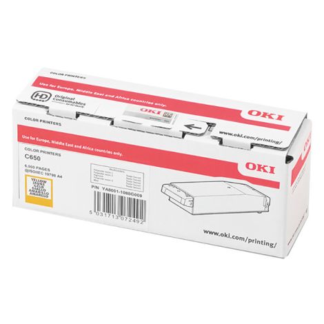 Toner OKI 09006129, C650, sárga (yellow), eredeti