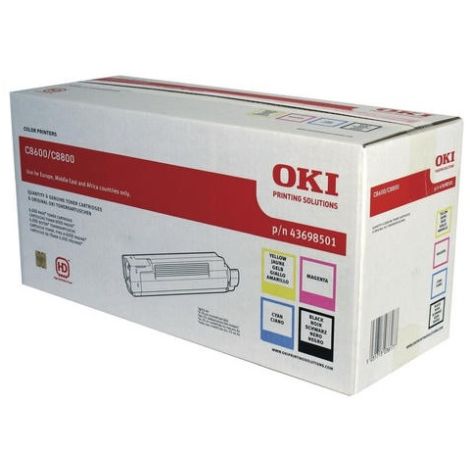 Toner OKI 43698501 (C8600, C8800), CMYK, négyes csomagolás, többszínű, eredeti