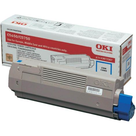 Toner OKI 43872307 (C5650, C5750), azúr (cyan), eredeti