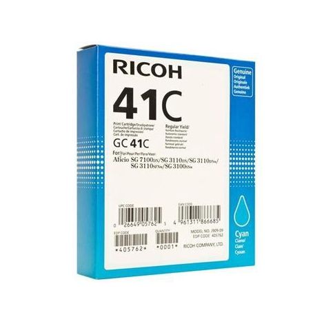 Ricoh GC41HC, 405762 tintapatron, azúr (cyan), eredeti